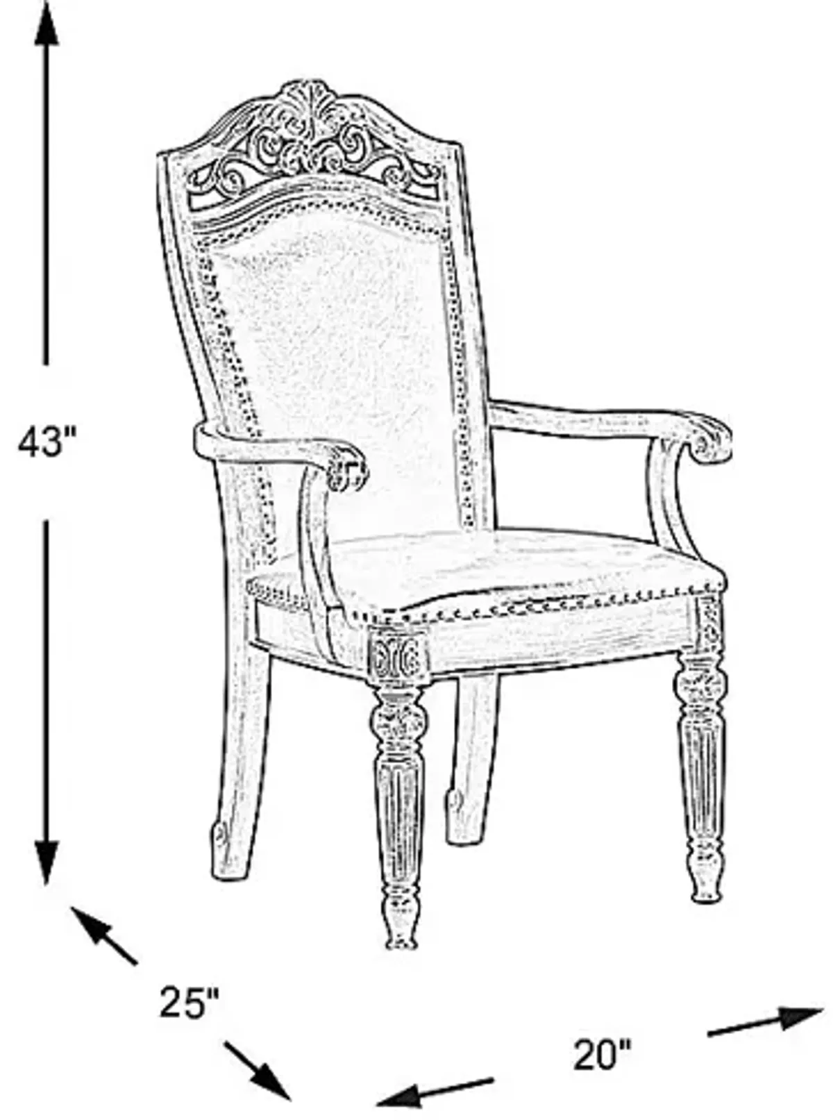 Handly Manor Pecan Upholstered Arm Chair