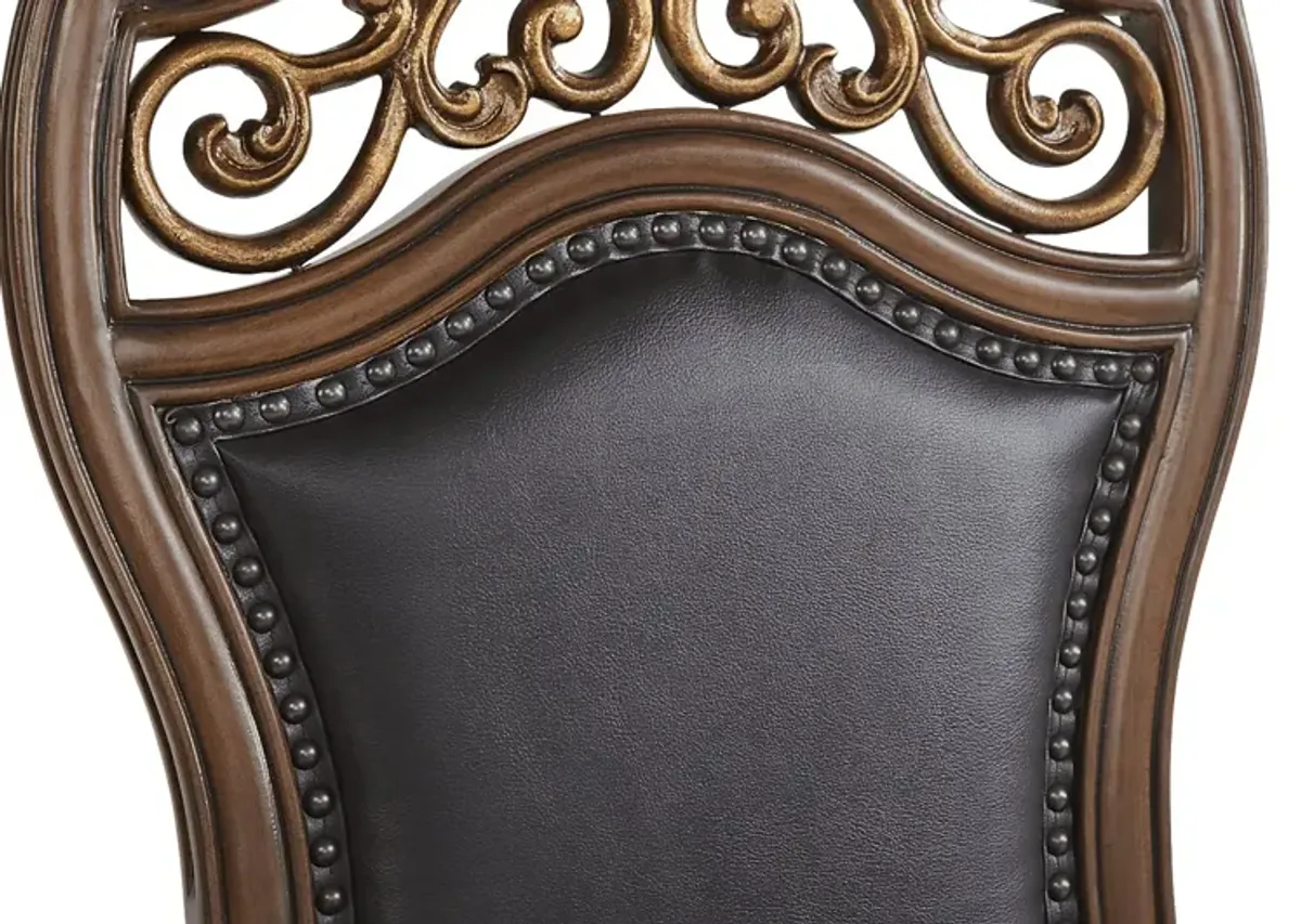 Handly Manor Pecan Upholstered Arm Chair