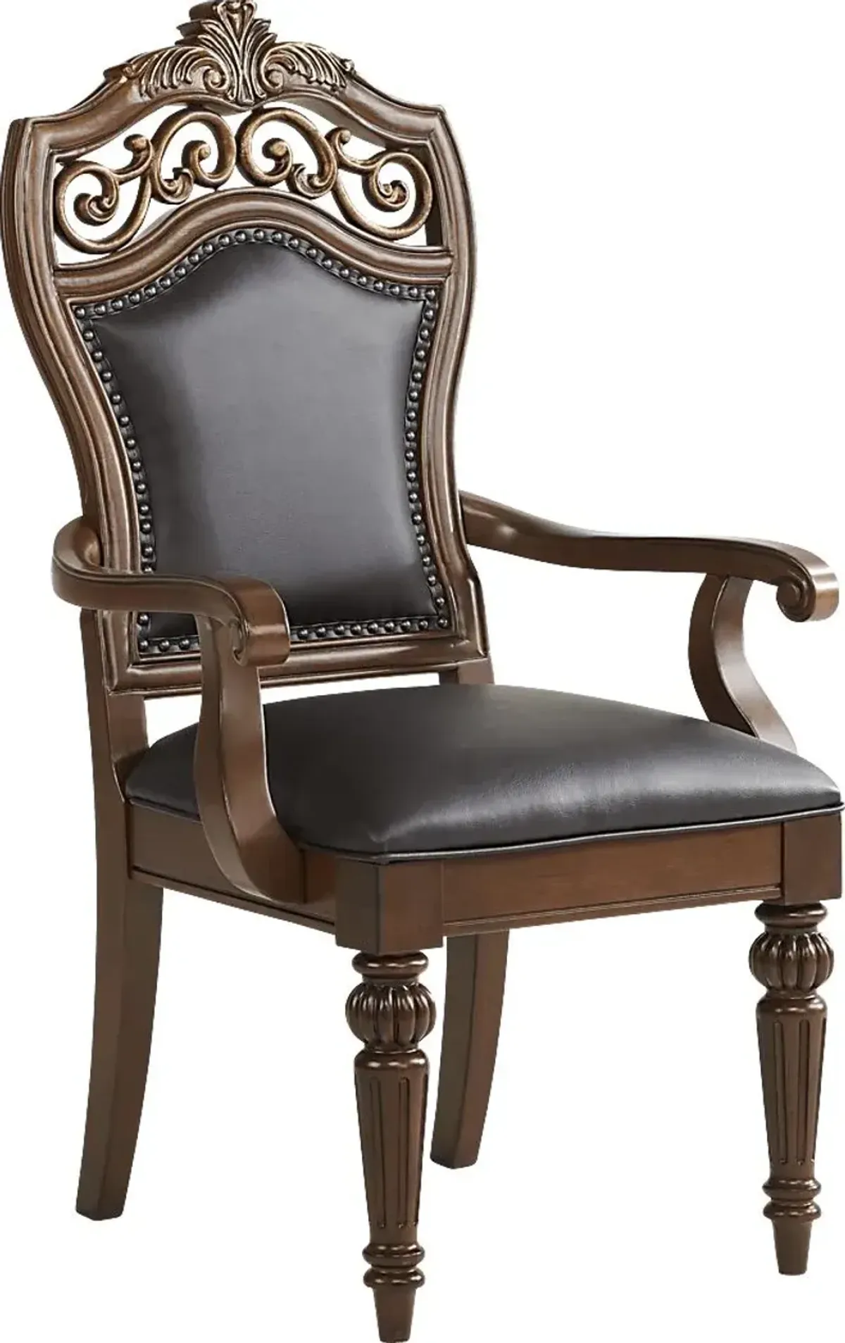 Handly Manor Pecan Upholstered Arm Chair