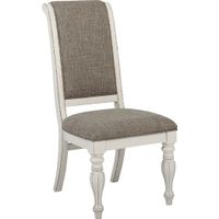 French Market White Upholstered Back Side Chair