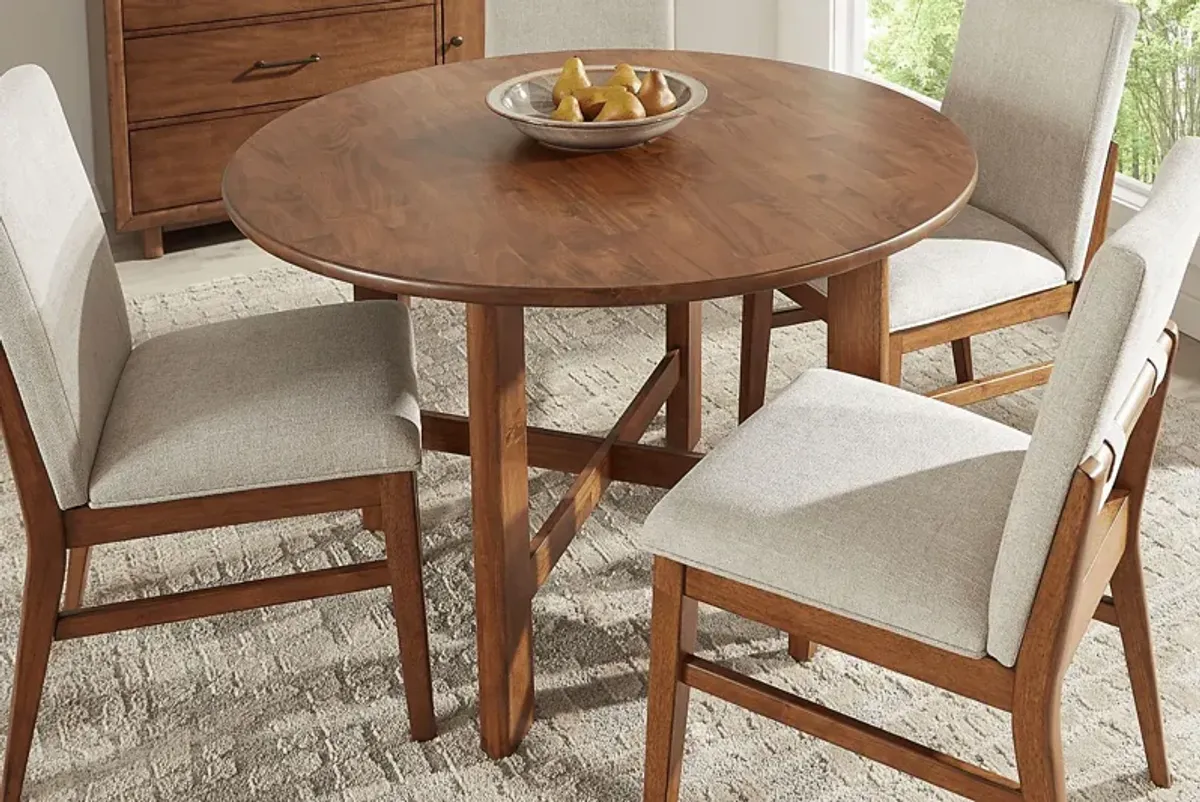 Surrey Ellis Brown 5 Pc Round Dining Room with Upholstered Chairs