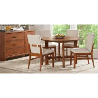 Surrey Ellis Brown 5 Pc Round Dining Room with Upholstered Chairs