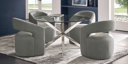 Jules Gray 5 Pc Dining Room with Gray Side Chairs