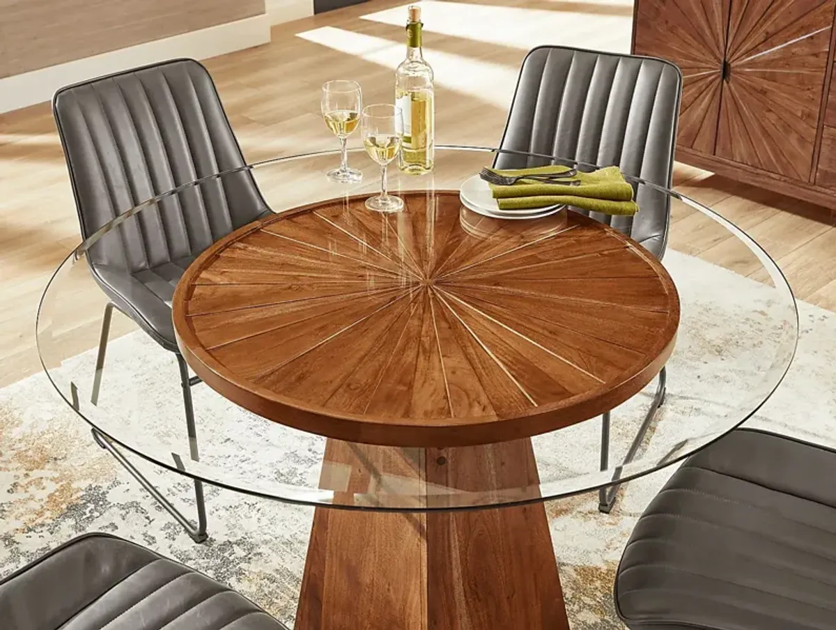 Cedona View Natural 5 Pc Dining Room with Brown Chairs