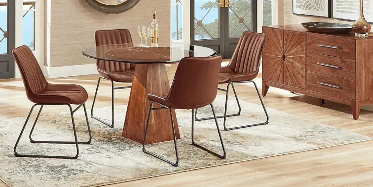 Cedona View Natural 5 Pc Dining Room with Brown Chairs