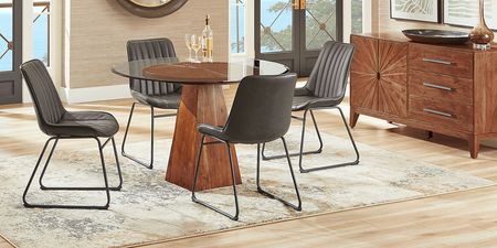 Cedona View Natural 5 Pc Dining Room with Gray Chairs