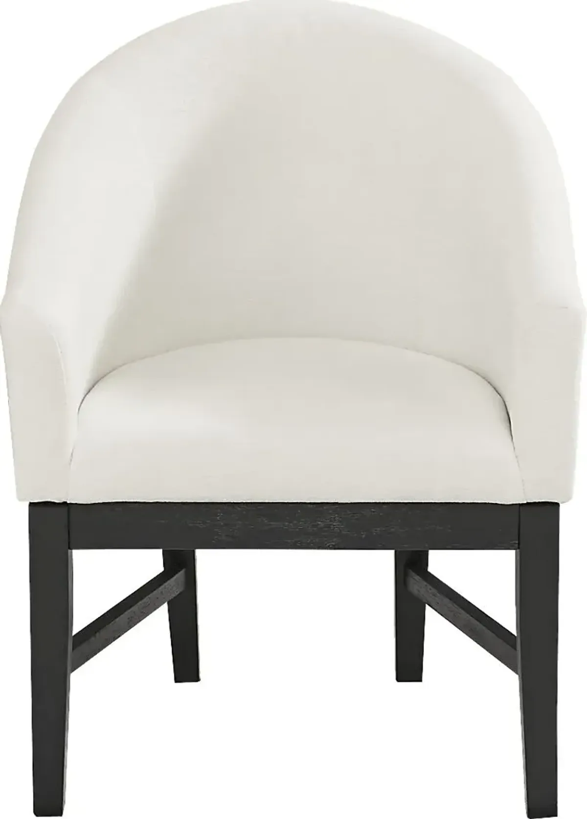 Kendall White Arm Chair with Black Legs