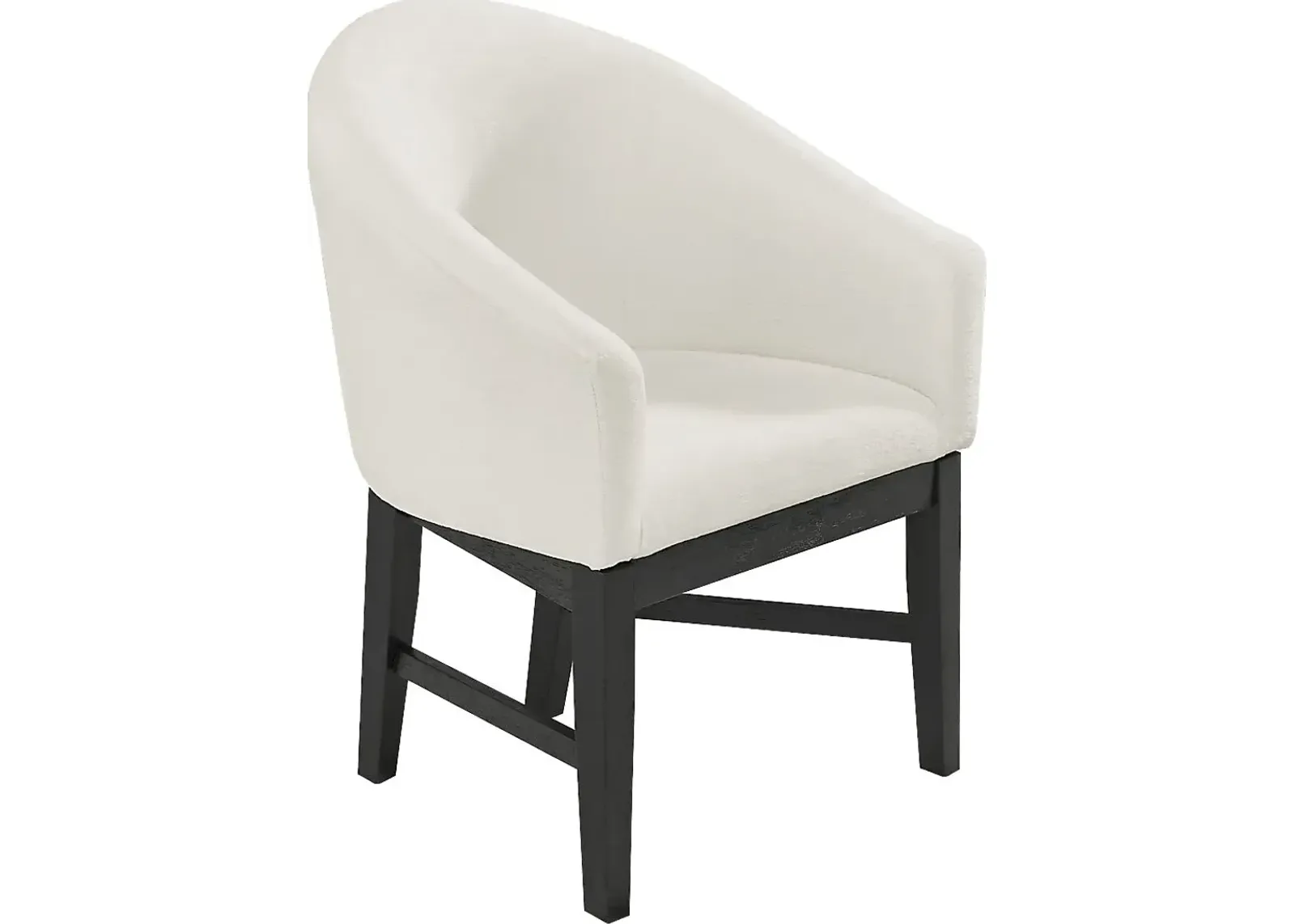 Kendall White Arm Chair with Black Legs