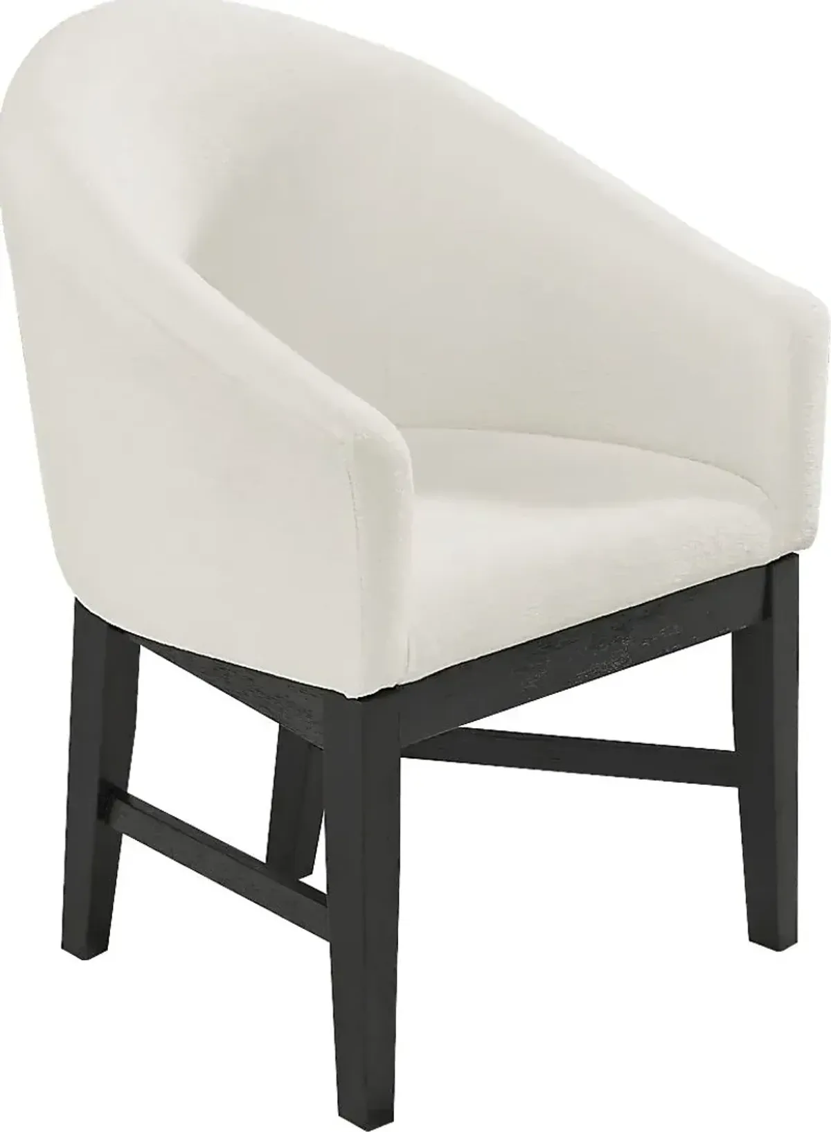 Kendall White Arm Chair with Black Legs