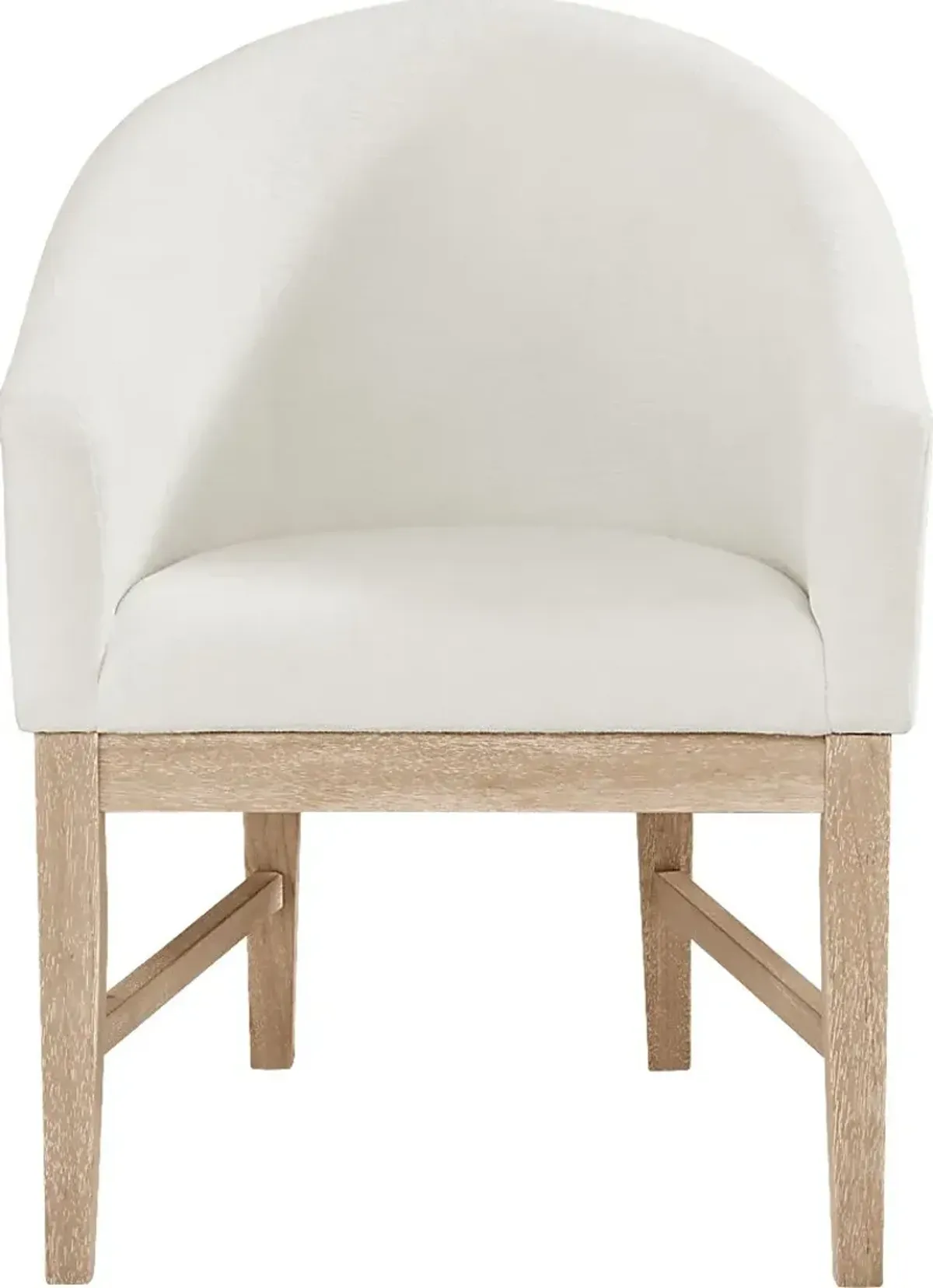 Kendall White Arm Chair with Natural Legs