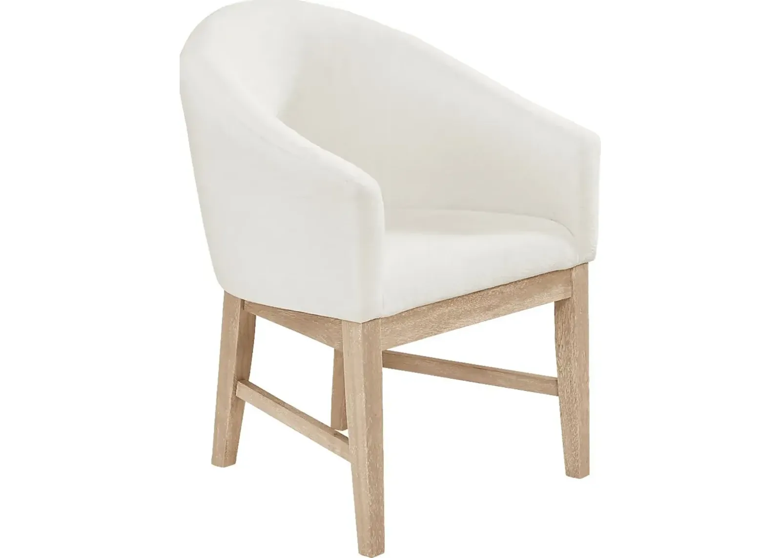 Kendall White Arm Chair with Natural Legs