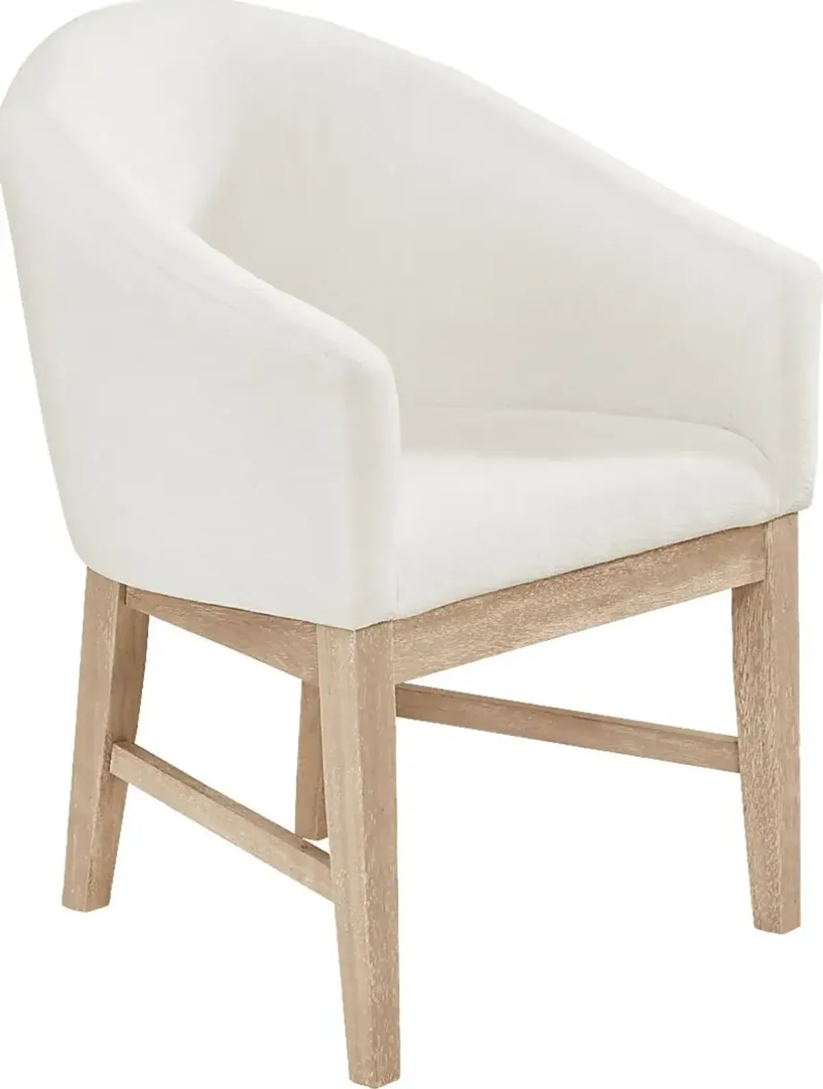 Kendall White Arm Chair with Natural Legs