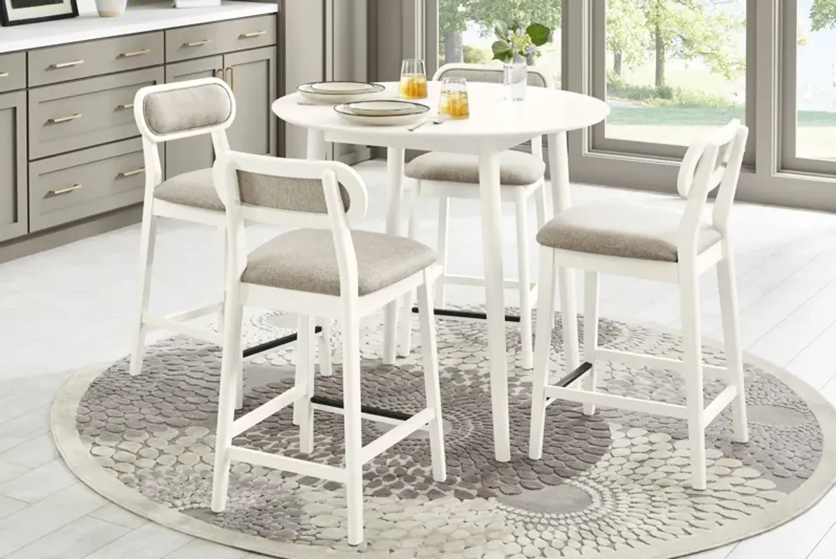 Watertown White 5 Pc Round Counter Height Dining Room