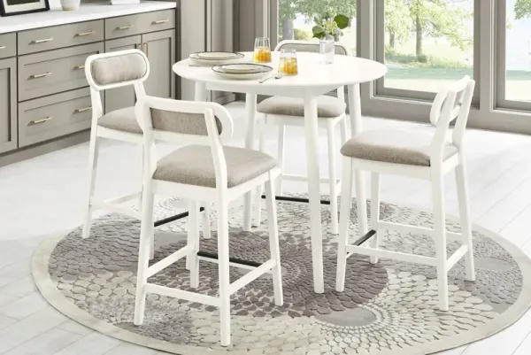 Watertown White 5 Pc Round Counter Height Dining Room