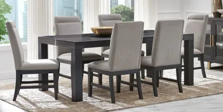 Montpelier Charcoal 7 Pc Dining Room with Gray Side Chairs