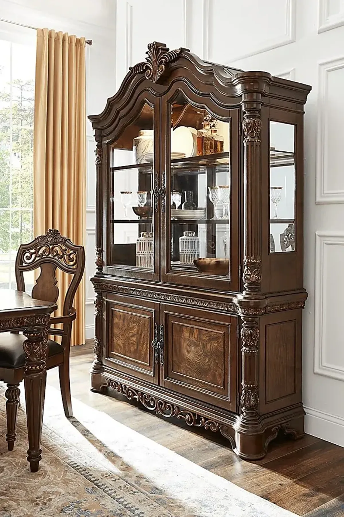 Handly Manor Tobacco 2 Pc China Cabinet