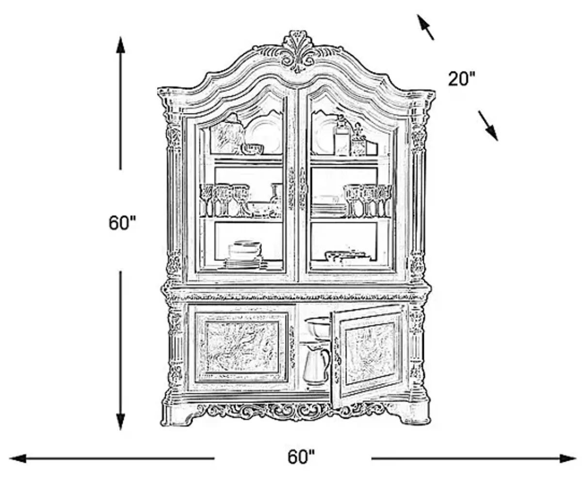 Handly Manor Tobacco 2 Pc China Cabinet