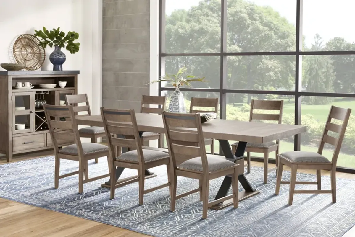 Hazelnut Woods Brown 7 Pc Dining Room with Ladder Back Chairs