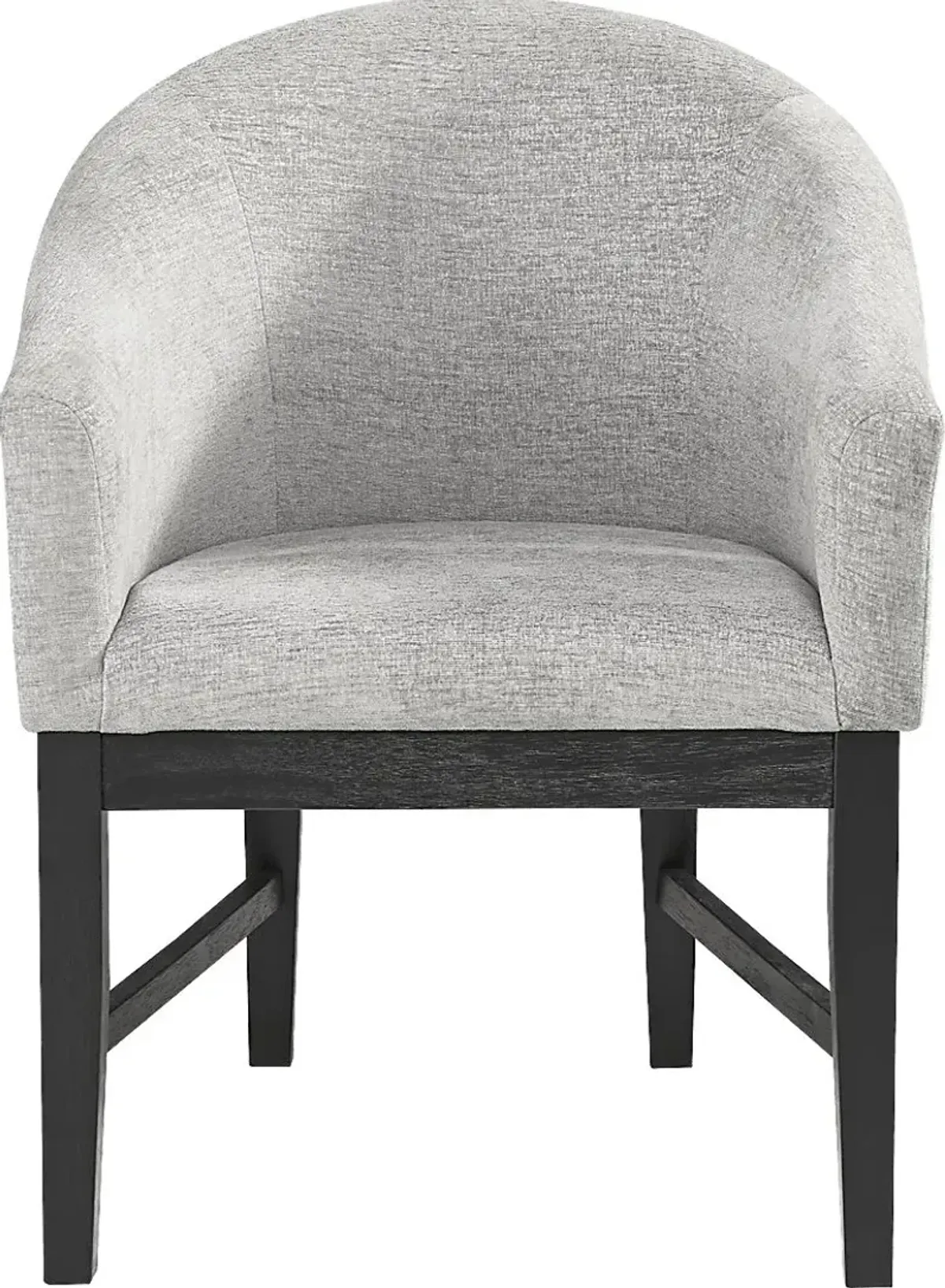 Kendall Gray Arm Chair with Black Legs