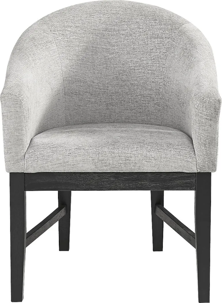 Kendall Gray Arm Chair with Black Legs