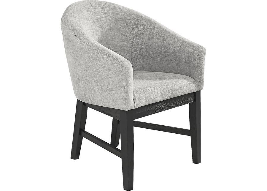 Kendall Gray Arm Chair with Black Legs