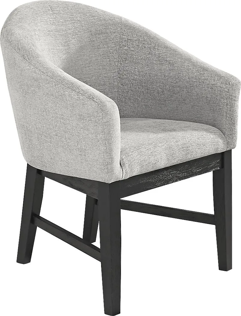 Kendall Gray Arm Chair with Black Legs