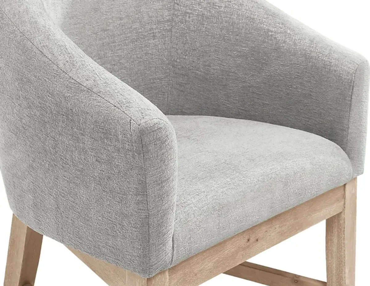 Kendall Gray Arm Chair with Natural Legs