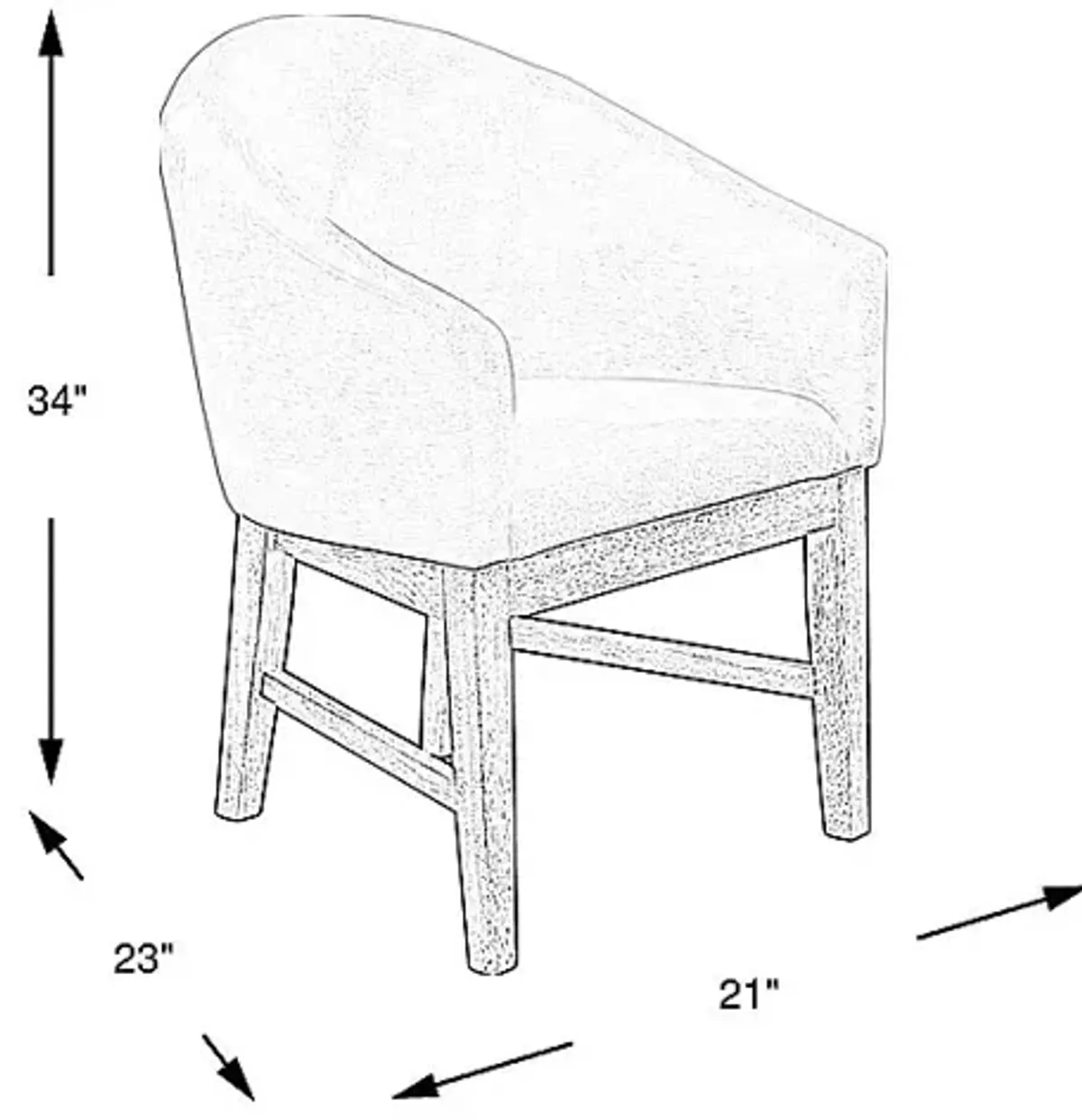 Kendall Gray Arm Chair with Natural Legs