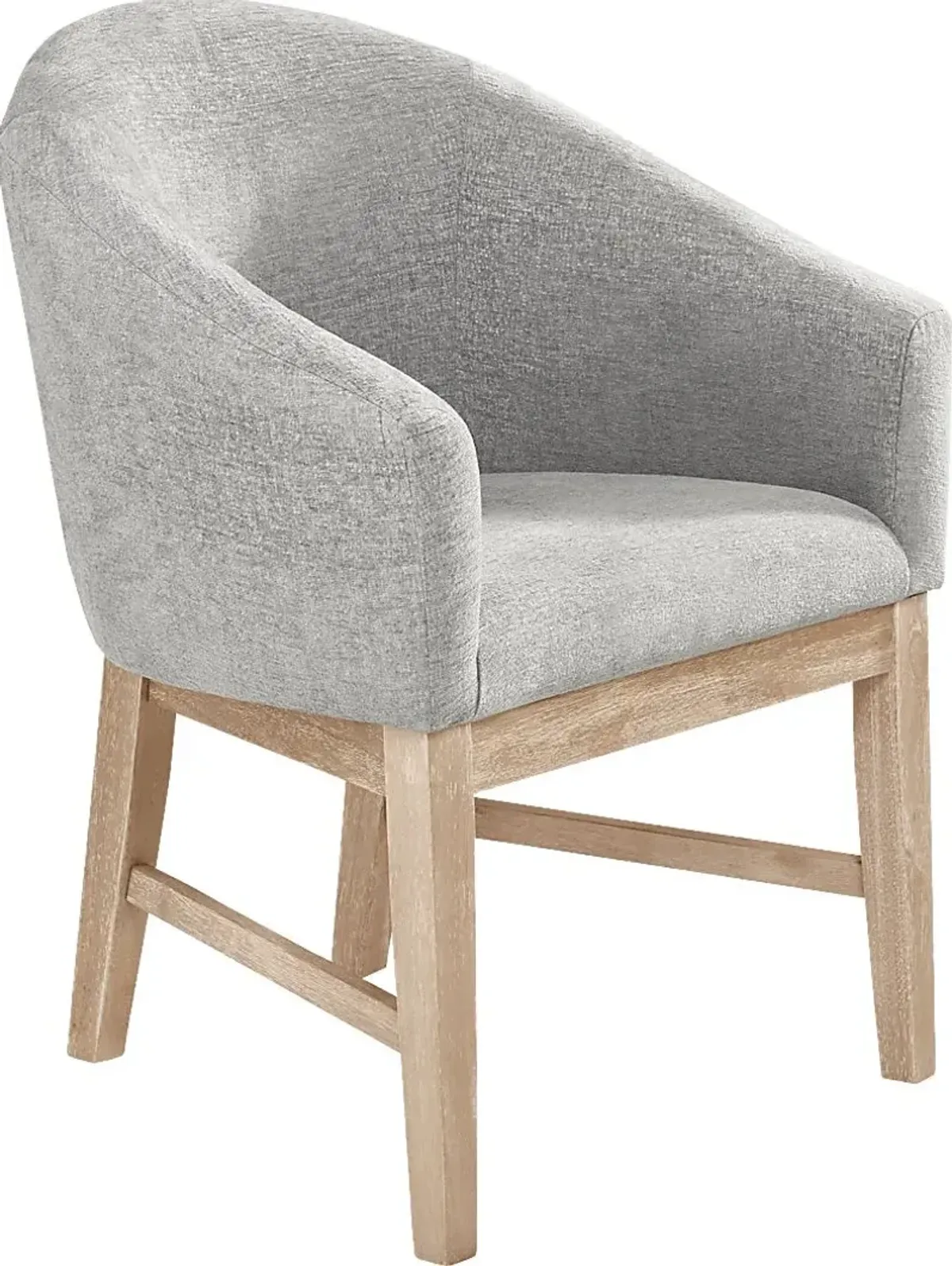 Kendall Gray Arm Chair with Natural Legs