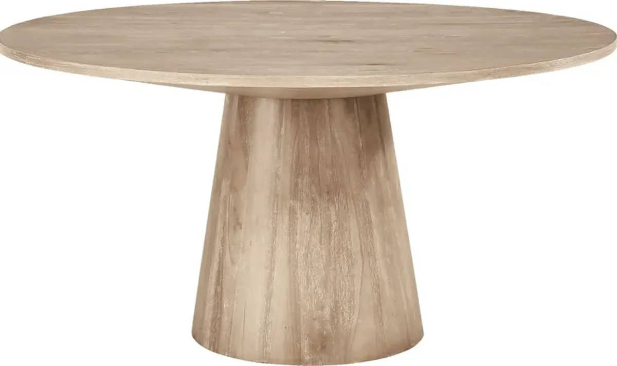 Kendall Natural 5 Pc 59"" Round Dining Room with Gray Side Chairs