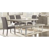 Cindy Crawford Home San Francisco Gray 6 Pc Dining Room with Bench and Gray Side Chairs