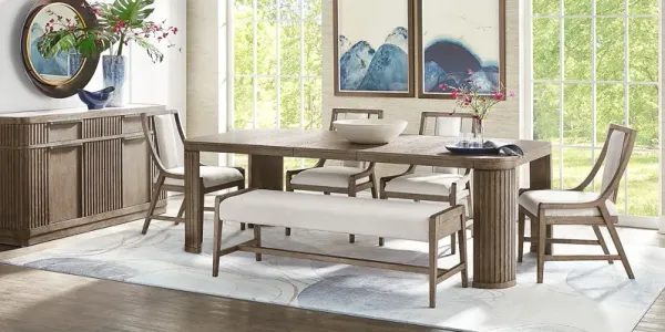 Sausalito Brown 6 Pc Dining Room with Bench