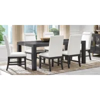 Montpelier Charcoal 7 Pc Dining Room with White Side Chairs