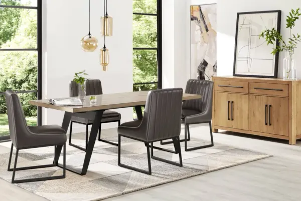 Grand Falls Brown 5 Pc Dining Room with Trenton Brown Side Chairs