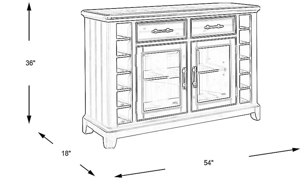 Country Lane Antique White Server