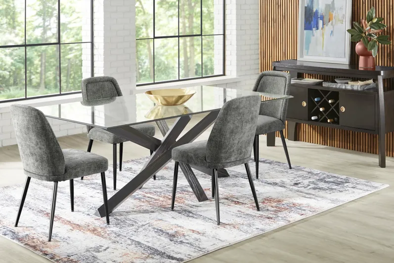 Axia Black 5 Pc Dining Room with Charcoal Chairs
