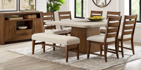 Westham Cream 8 Pc Dining Room with Ladder Back Chairs