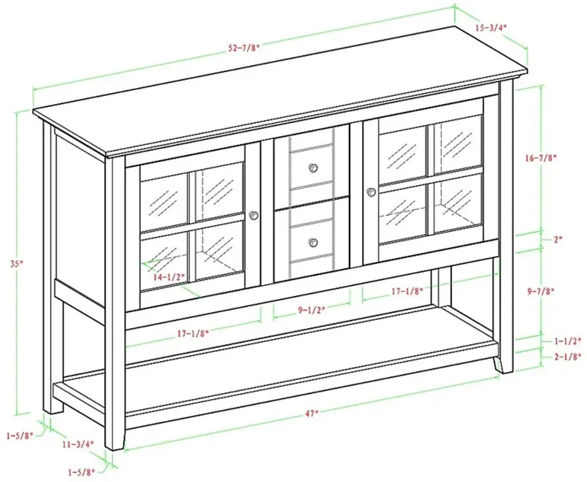 Columby Black Buffet 52 in. Console Table