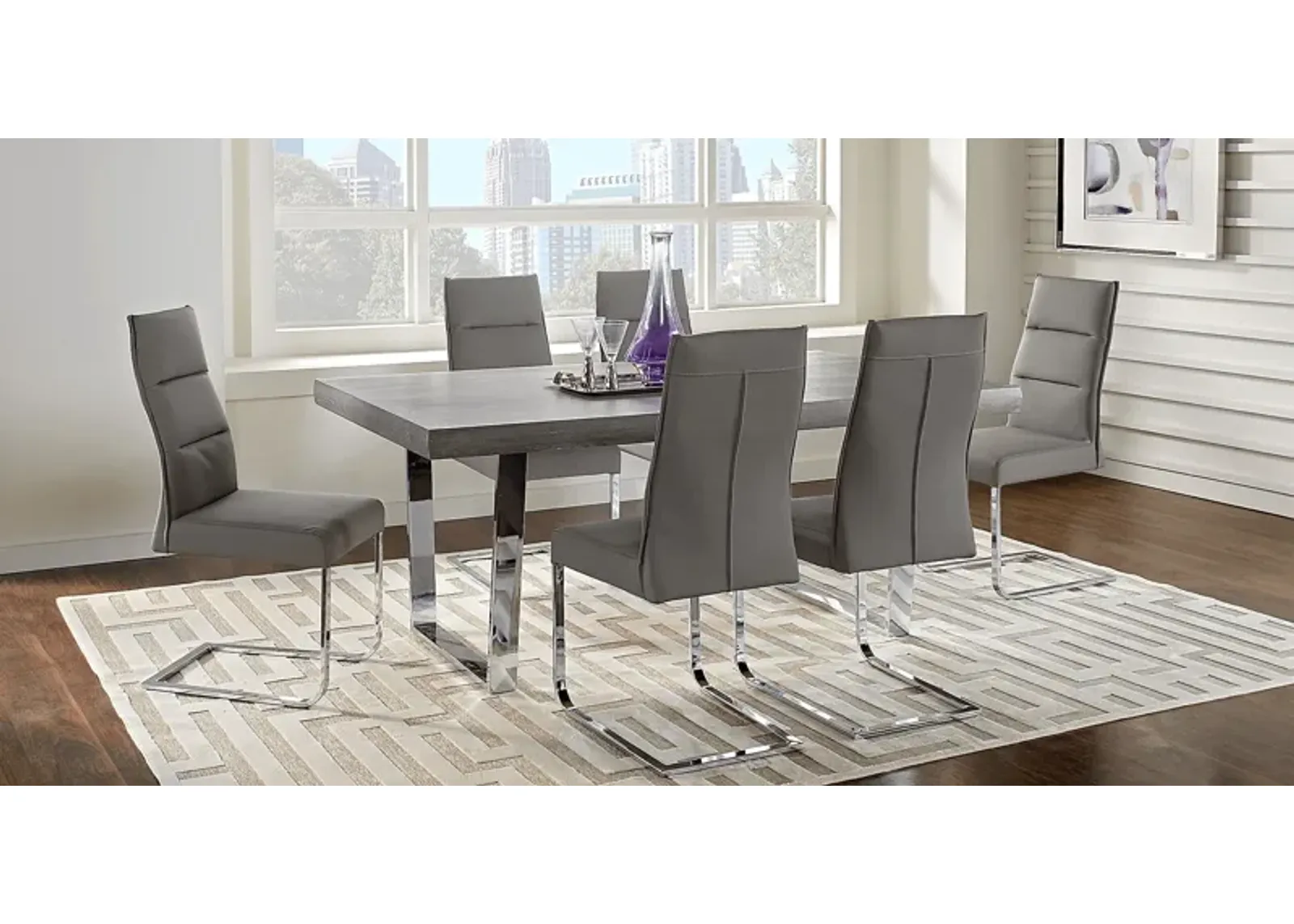 San Francisco Gray 5 Pc Dining Room with Gray Side Chairs