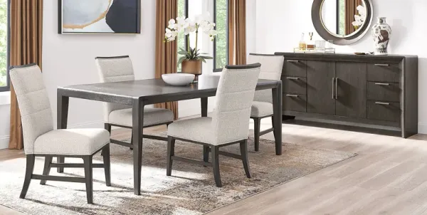 Fairfax Gray 6 Pc Dining Room with Upholstered Chairs