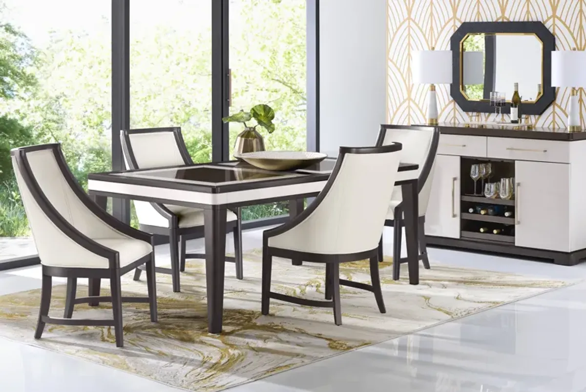 Elko Falls Espresso 5 Pc Dining Room with Upholstered Host Chairs