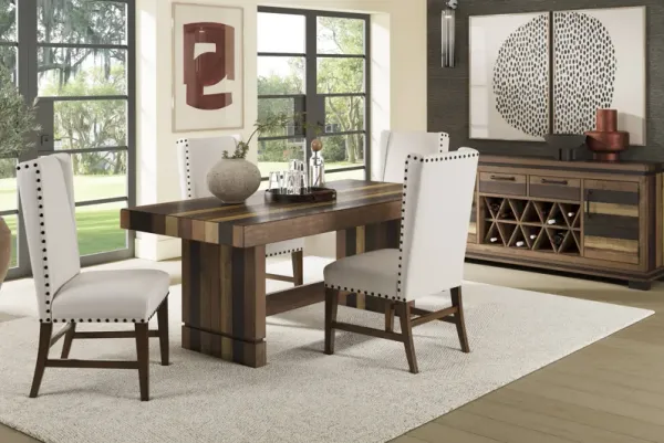 Westover Hills II Brown 5 Pc Rectangle Dining Room with Upholstered Chairs