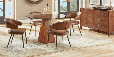 Cedona View Natural 5 Pc Dining Room with Brown Chairs