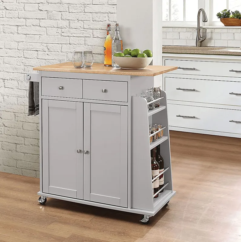 Tullarick Gray Kitchen Cart