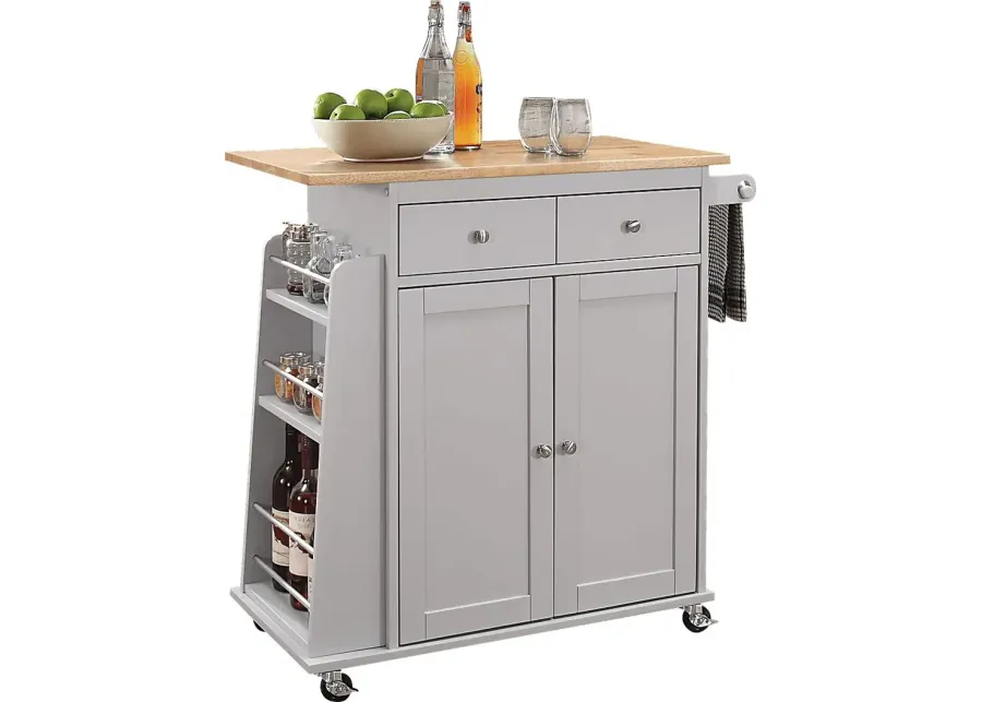 Tullarick Gray Kitchen Cart