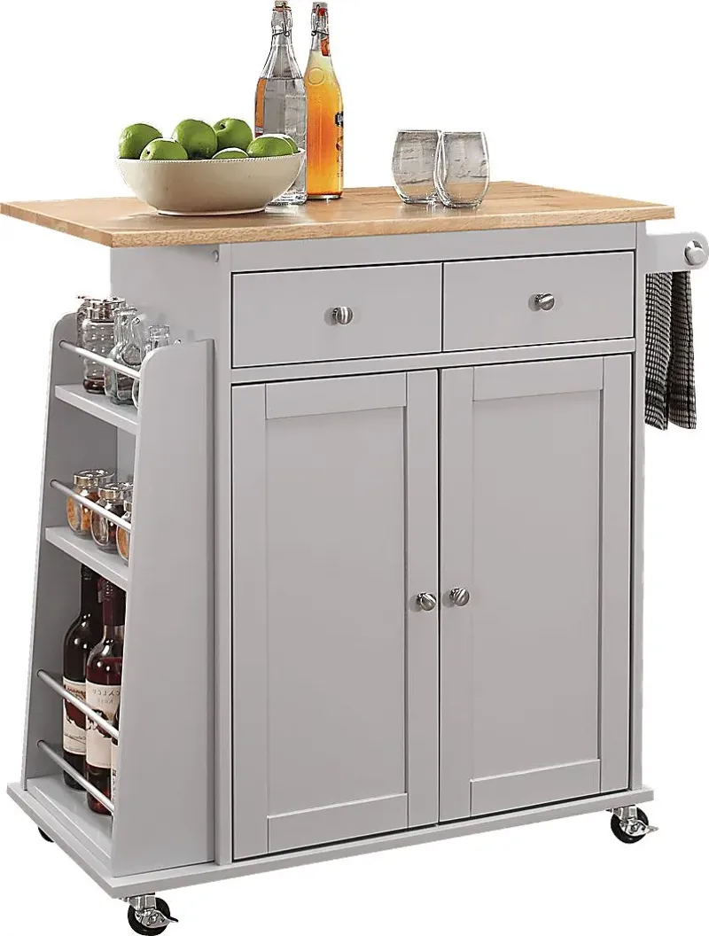 Tullarick Gray Kitchen Cart