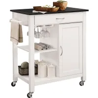 Elmira White Kitchen Cart