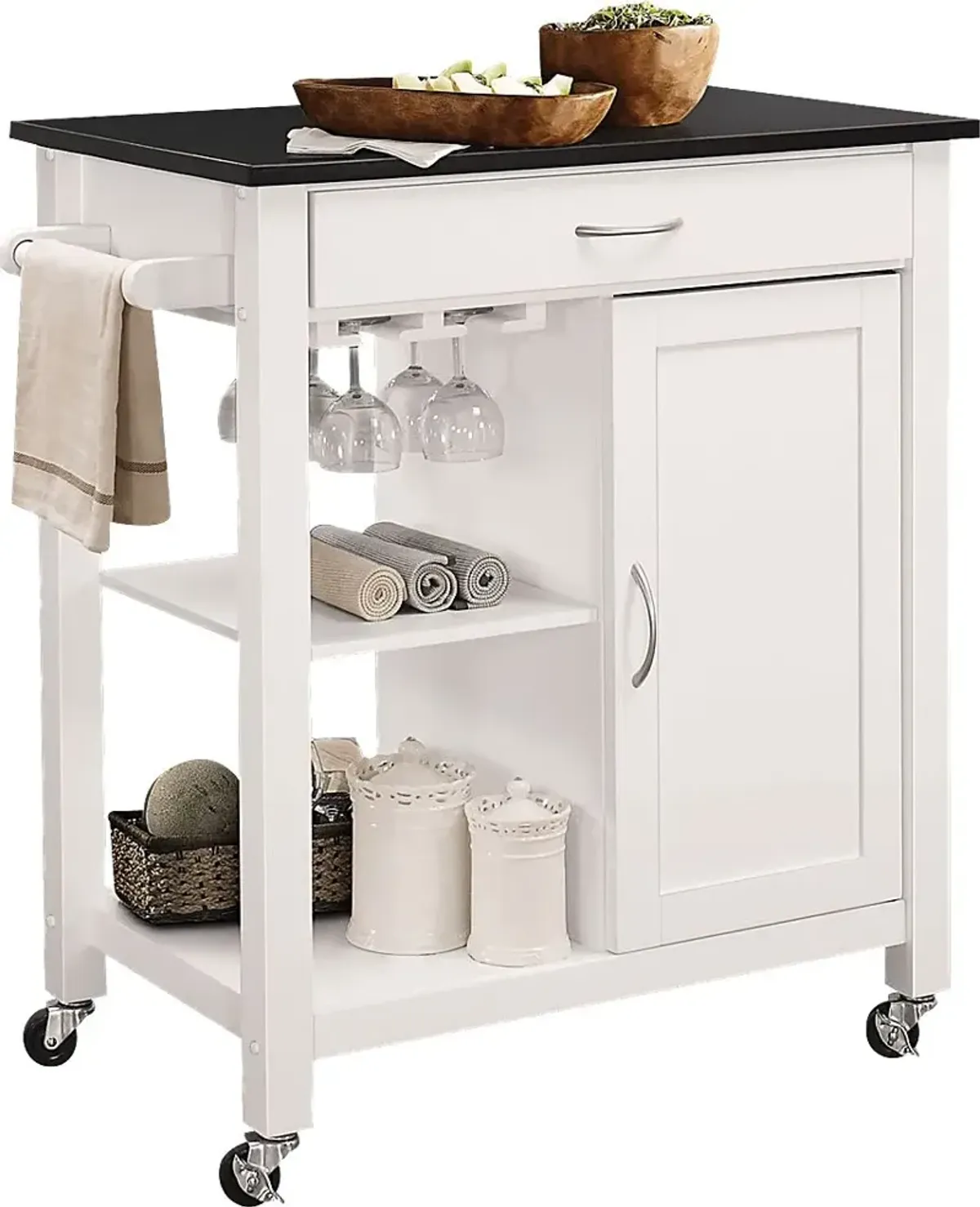 Elmira White Kitchen Cart