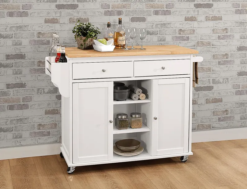 Brodrick White Kitchen Island