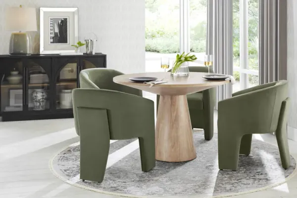 Kendall Natural 5 Pc 48" Round Dining Room with Sage Arm Chairs